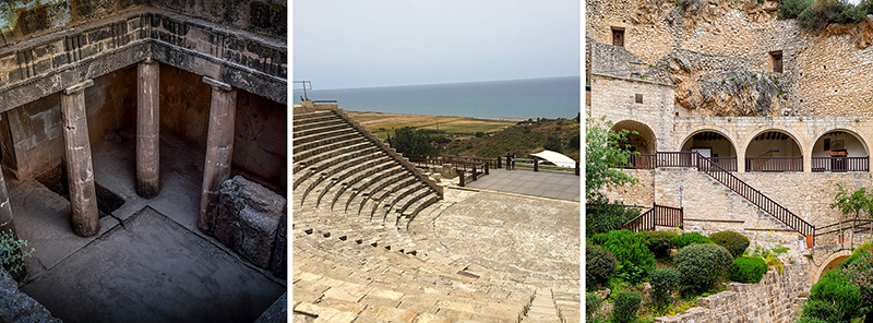 Circuit francophone à Chypre : Tombeaux des Rois (Paphos), théâtre antique de Kourion et monastère Saint-Neophyte © Creative Tours Cyprus