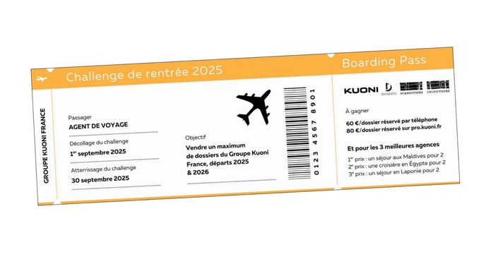 Pour ce challenge de ventes de rentrée, les lots sont plus importants que ceux de l'année précédente - Image : Kuoni France