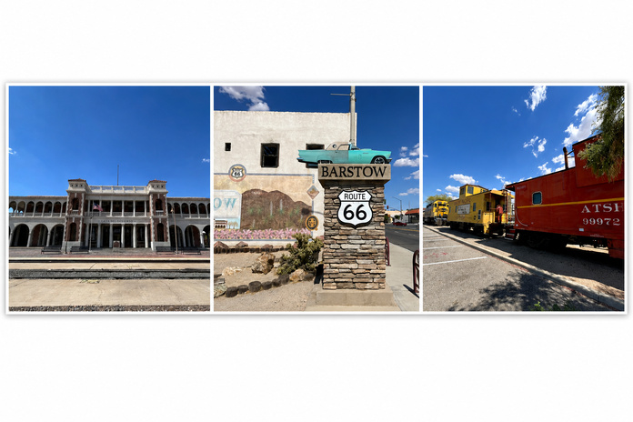 A Barstow, la Route 66 et le train sont l'alpha et l'omega de l'histoire locale - Photo : PB, composition générée par IA